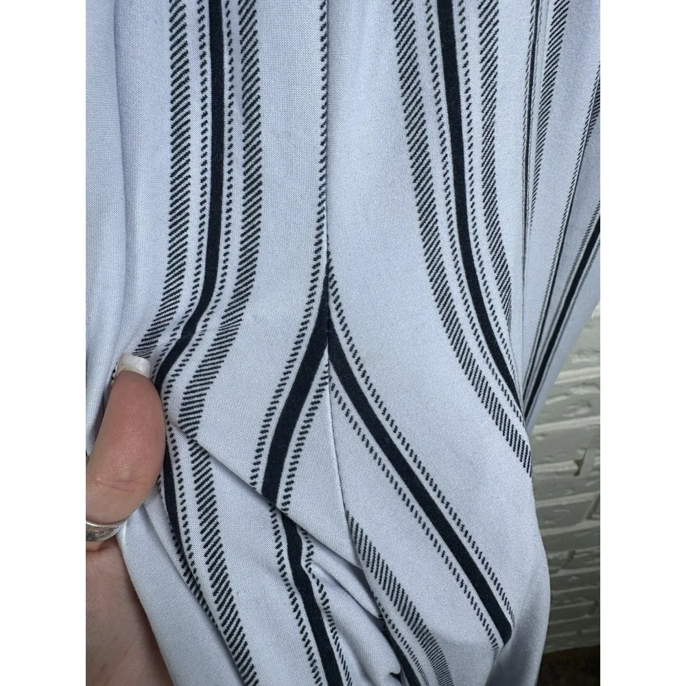 Justify L Smocked Off Shoulder Striped Jumpsuit Blue White Wide Leg Boho‎